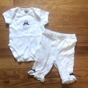 Petit Lem baby girl matching outfit 3 months